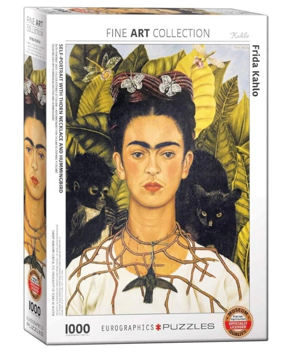 FRIDA KAHLO 1000 Piece Puzzle Self Portrait with Thorn Necklace and Hummingbird